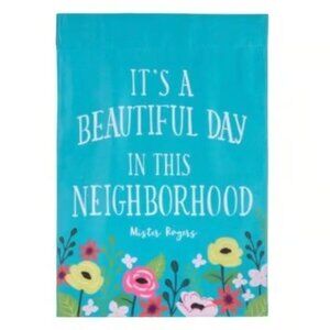 Mister Rogers "IT'S A BEAUTIFUL DAY IN THIS NEIGHBORHOOD" Garden Flag